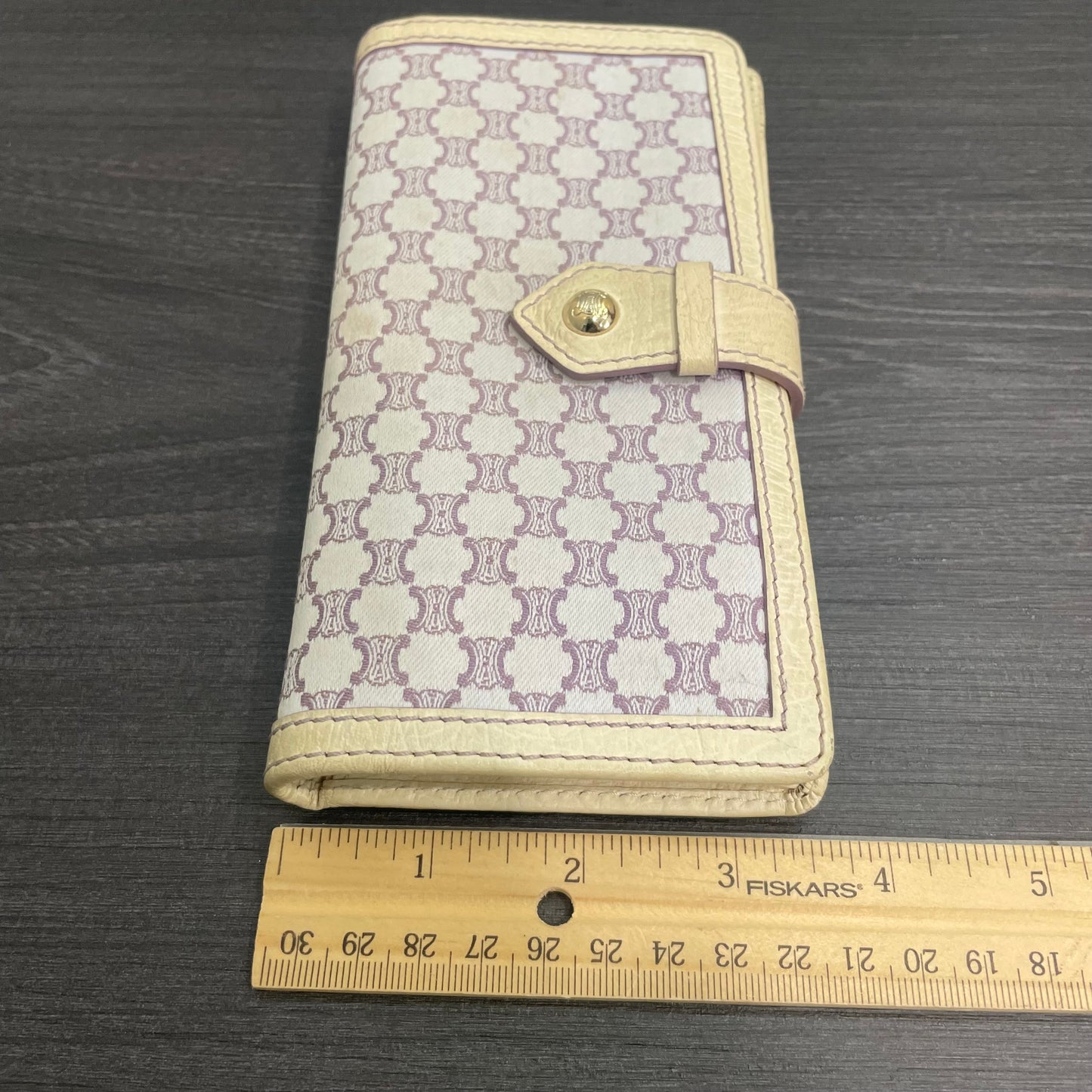 CELINE Blush Canvas Long Wallet