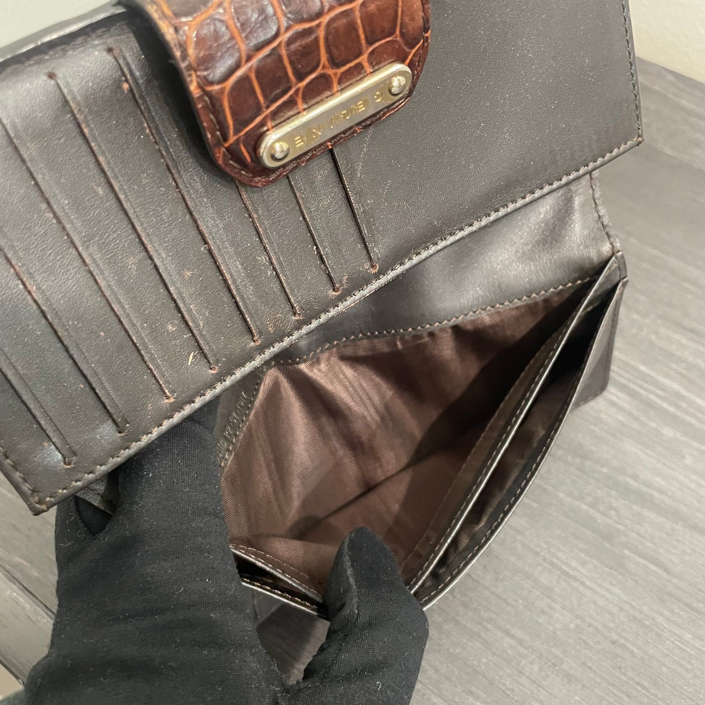 CELINE Brown Canvas Long Wallet