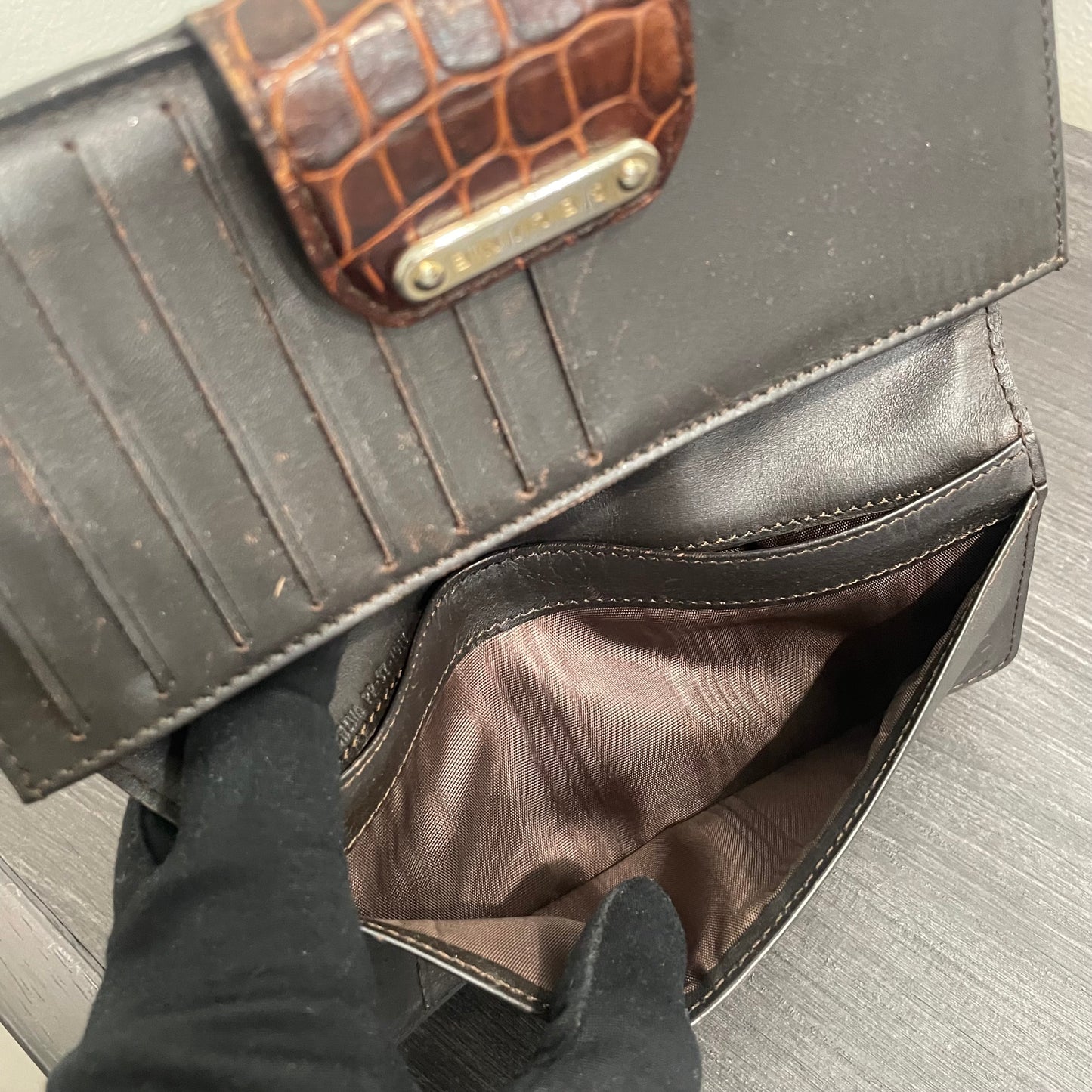 CELINE Brown Canvas Long Wallet