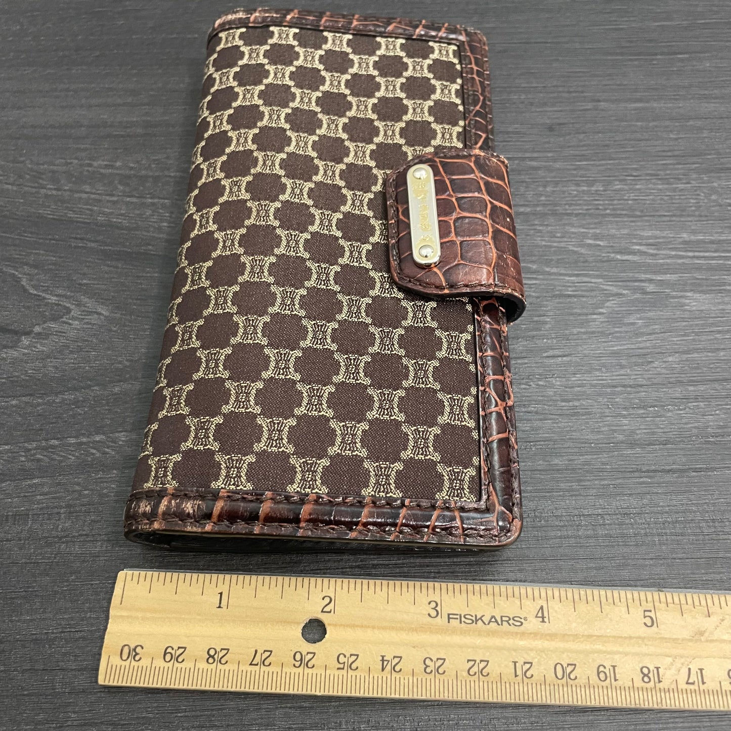 CELINE Brown Canvas Long Wallet