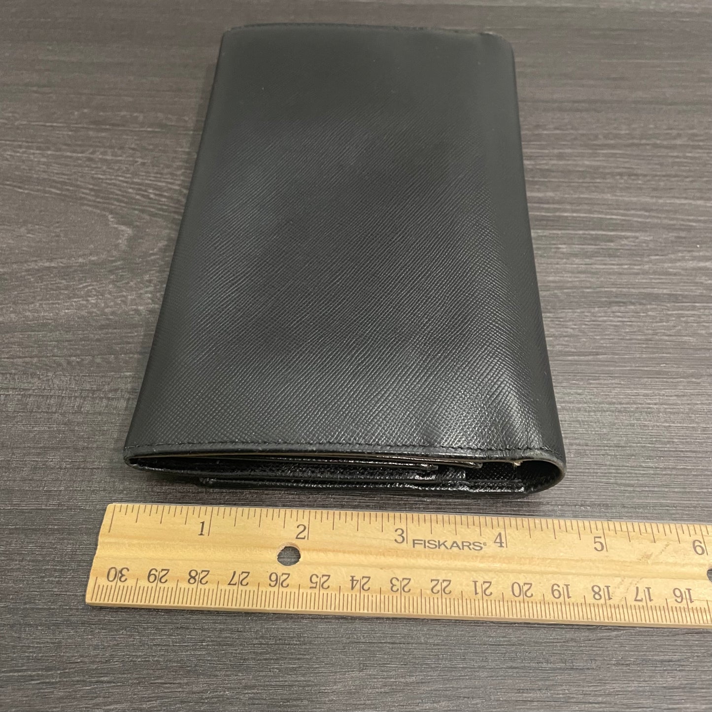 PRADA Black Leather Large Wallet