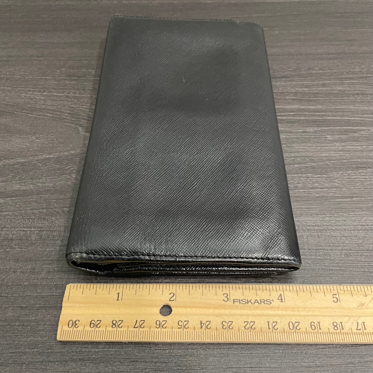 PRADA Black Leather Large Wallet