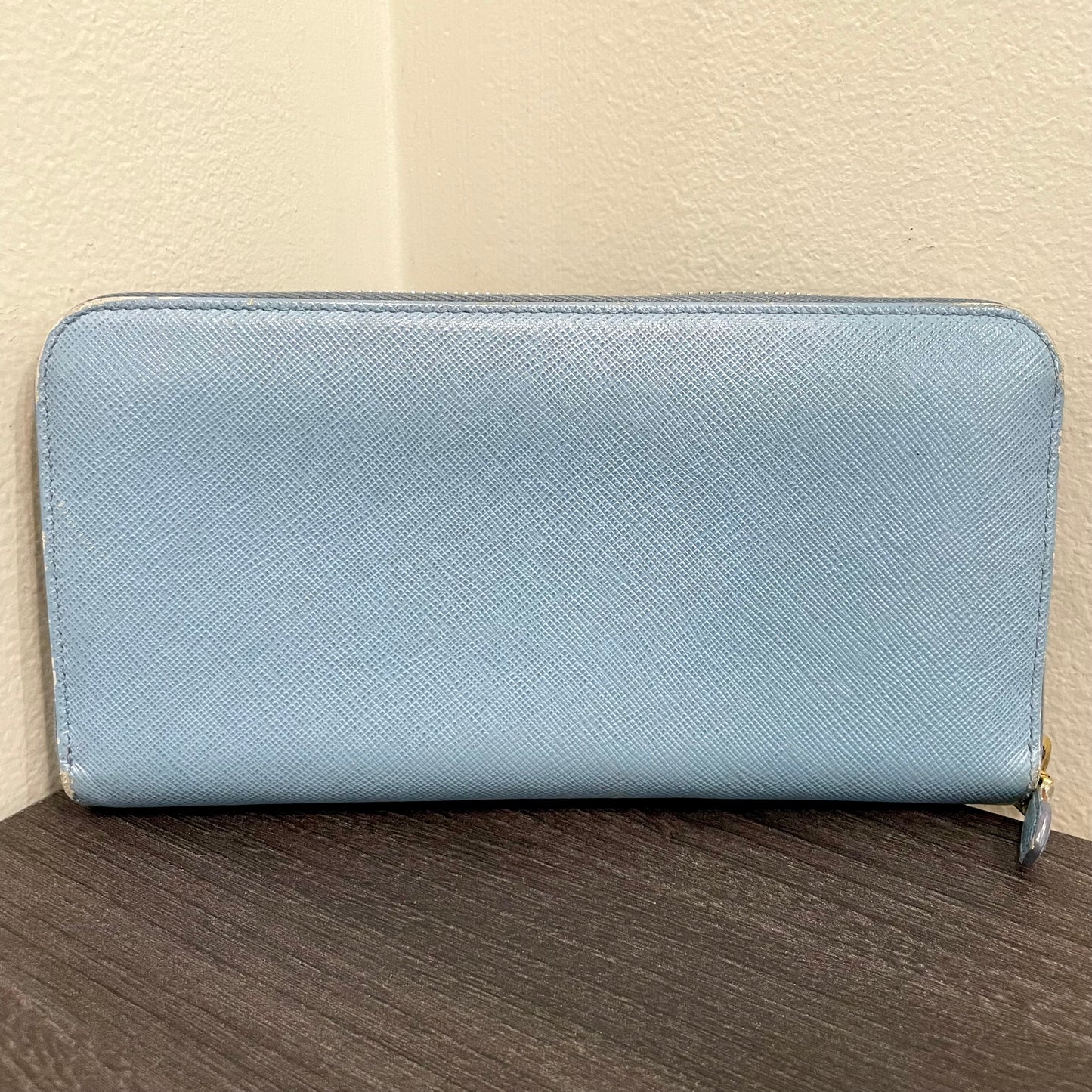 PRADA Blue Leather Zippy Wallet