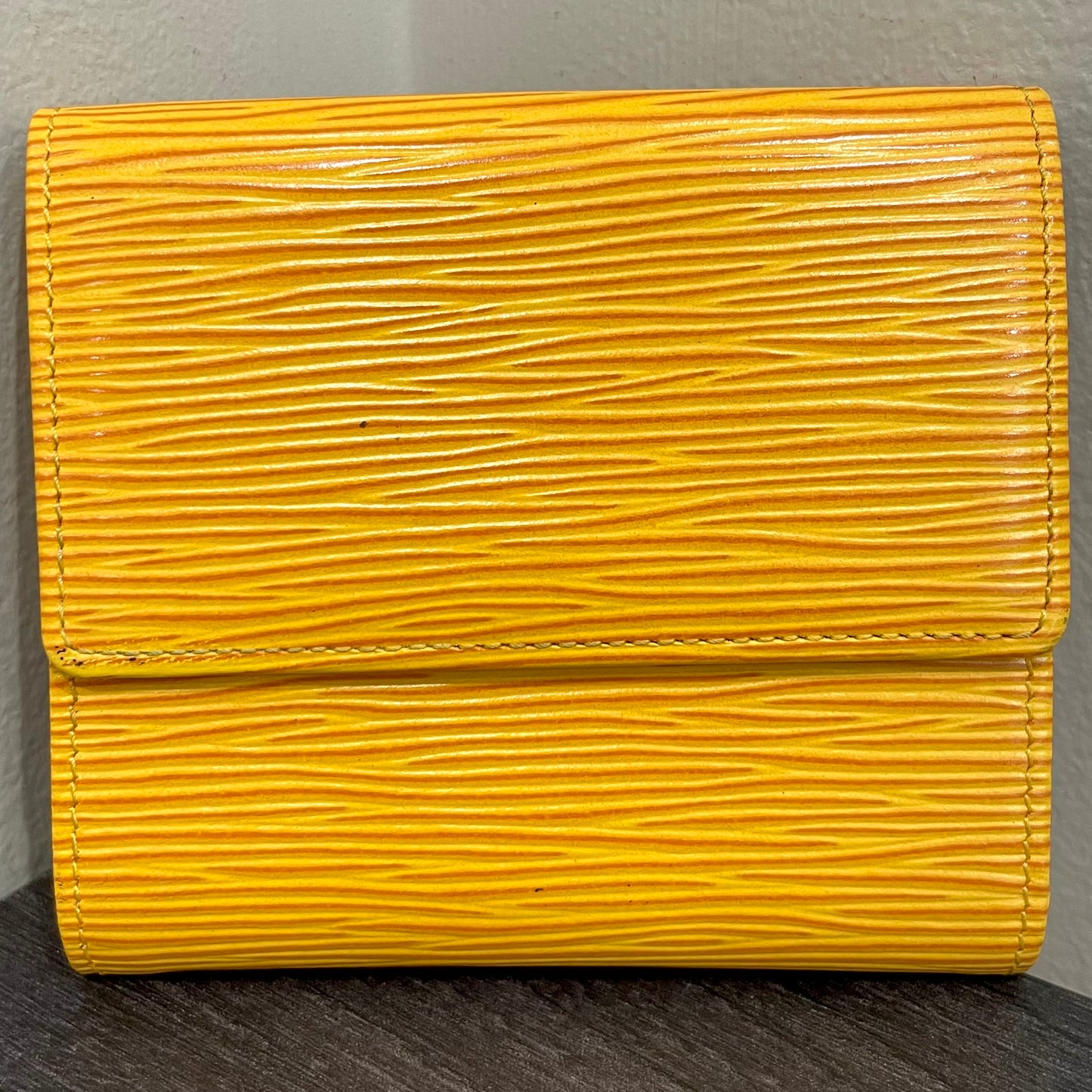 LOUIS VUITTON Yellow Epi Leather Compact Wallet