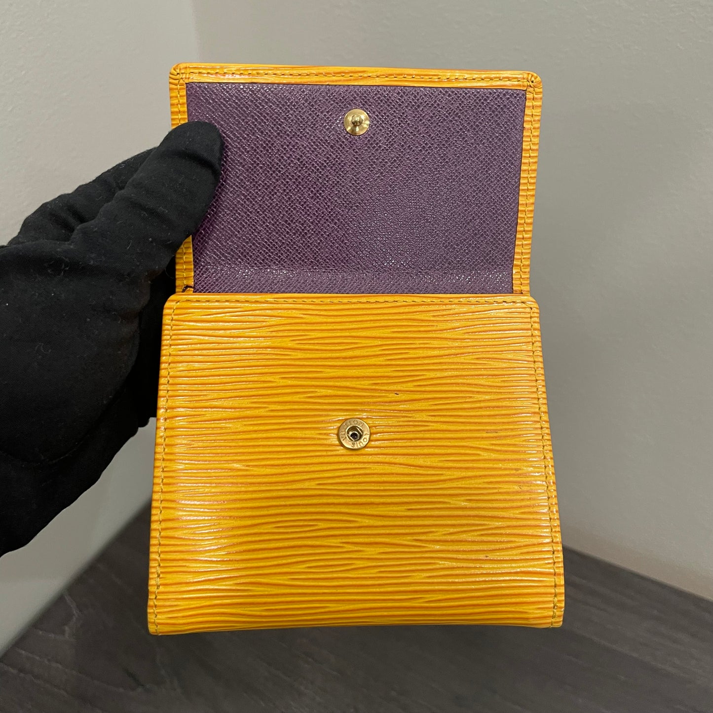 LOUIS VUITTON Yellow Epi Leather Compact Wallet