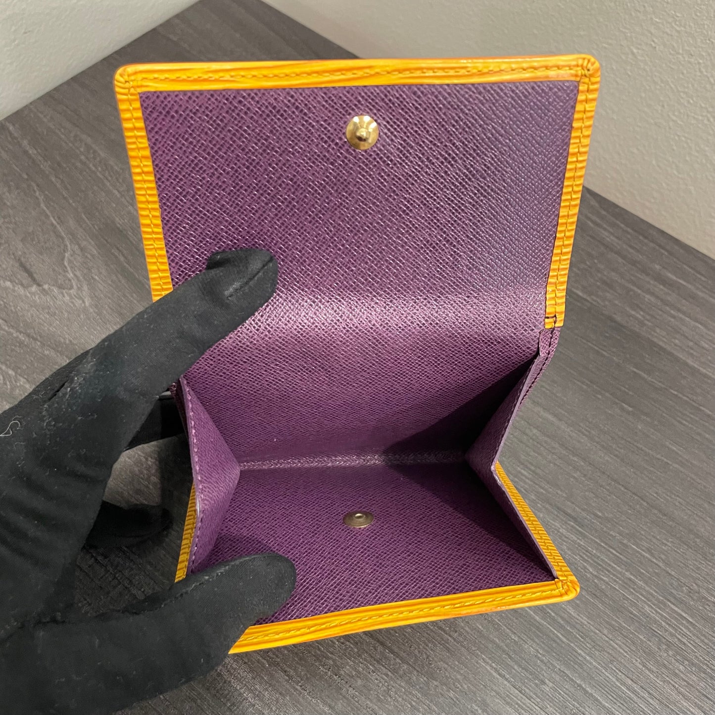 LOUIS VUITTON Yellow Epi Leather Compact Wallet