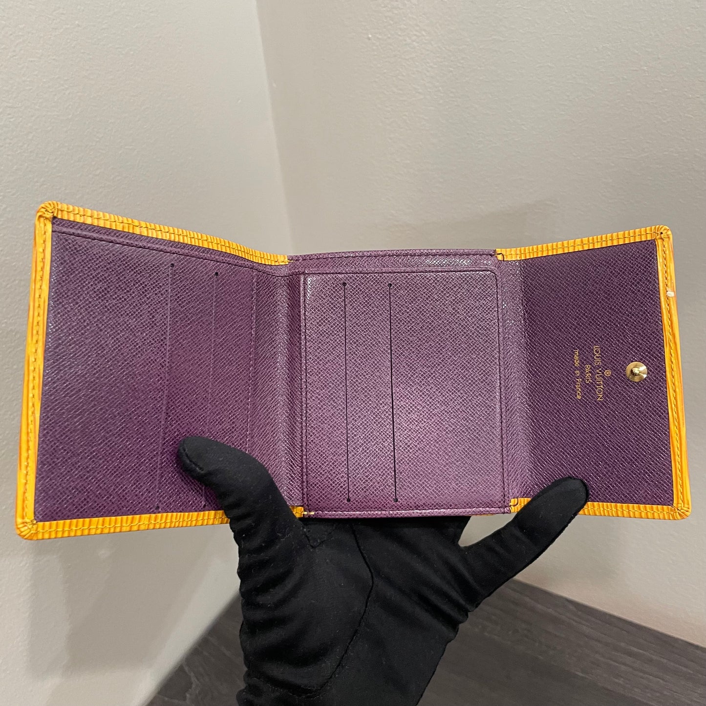 LOUIS VUITTON Yellow Epi Leather Compact Wallet