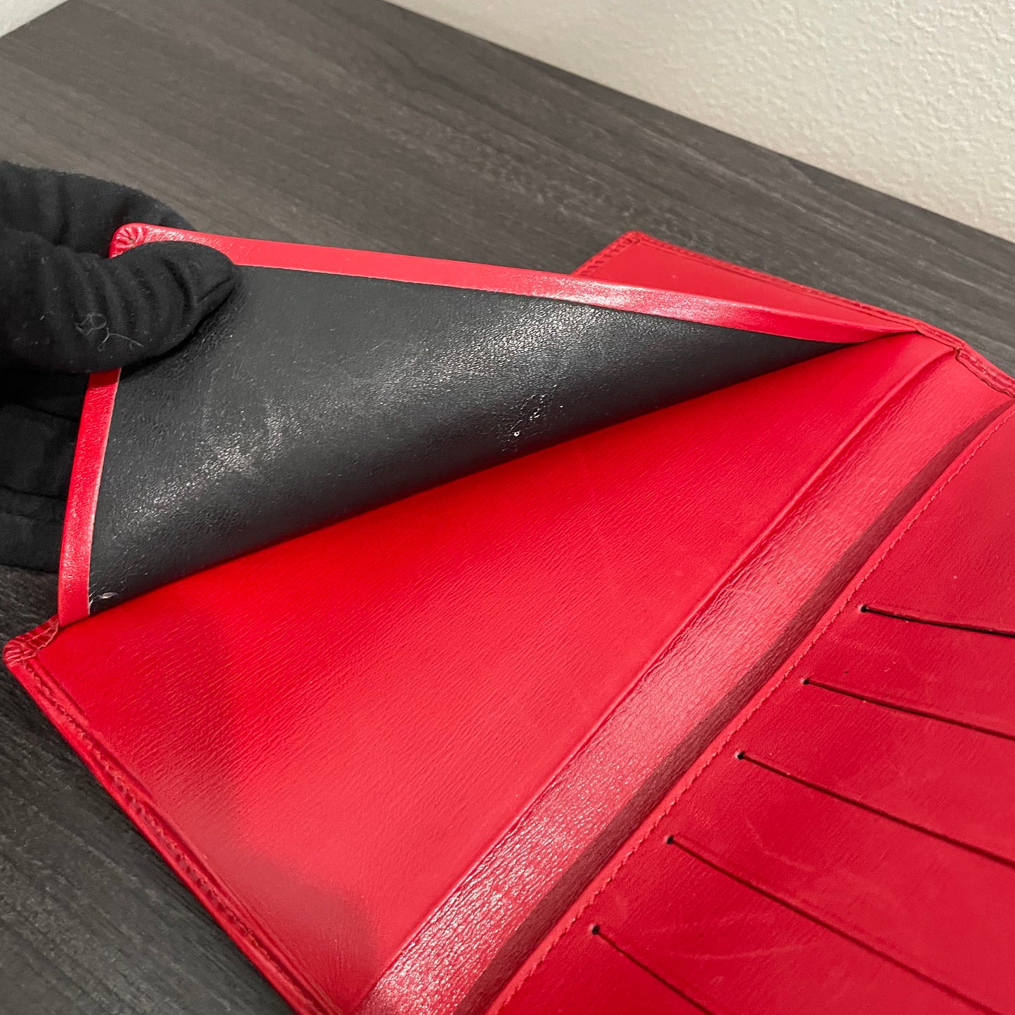 LOUIS VUITTON Red Epi Leather Long Bi-fold Wallet