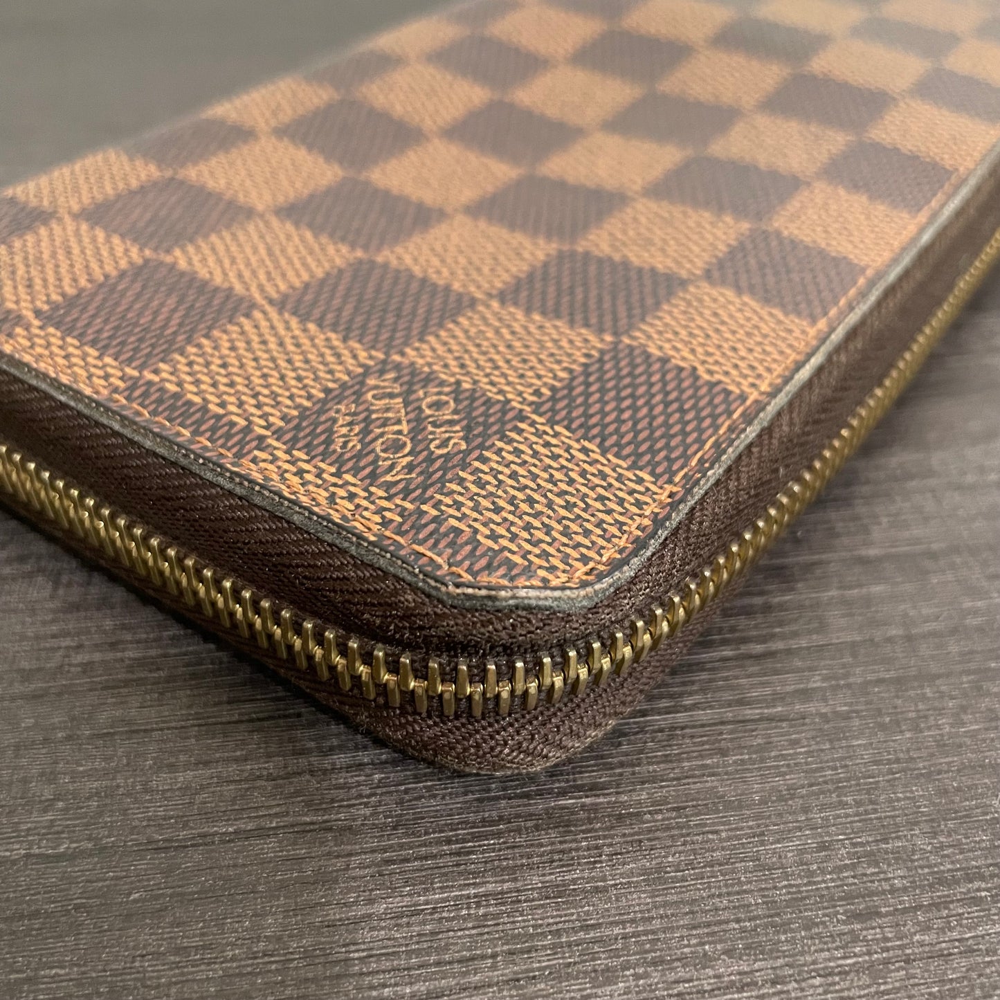 SOLD! Louis Vuitton Damier Ebene Zippy Wallet