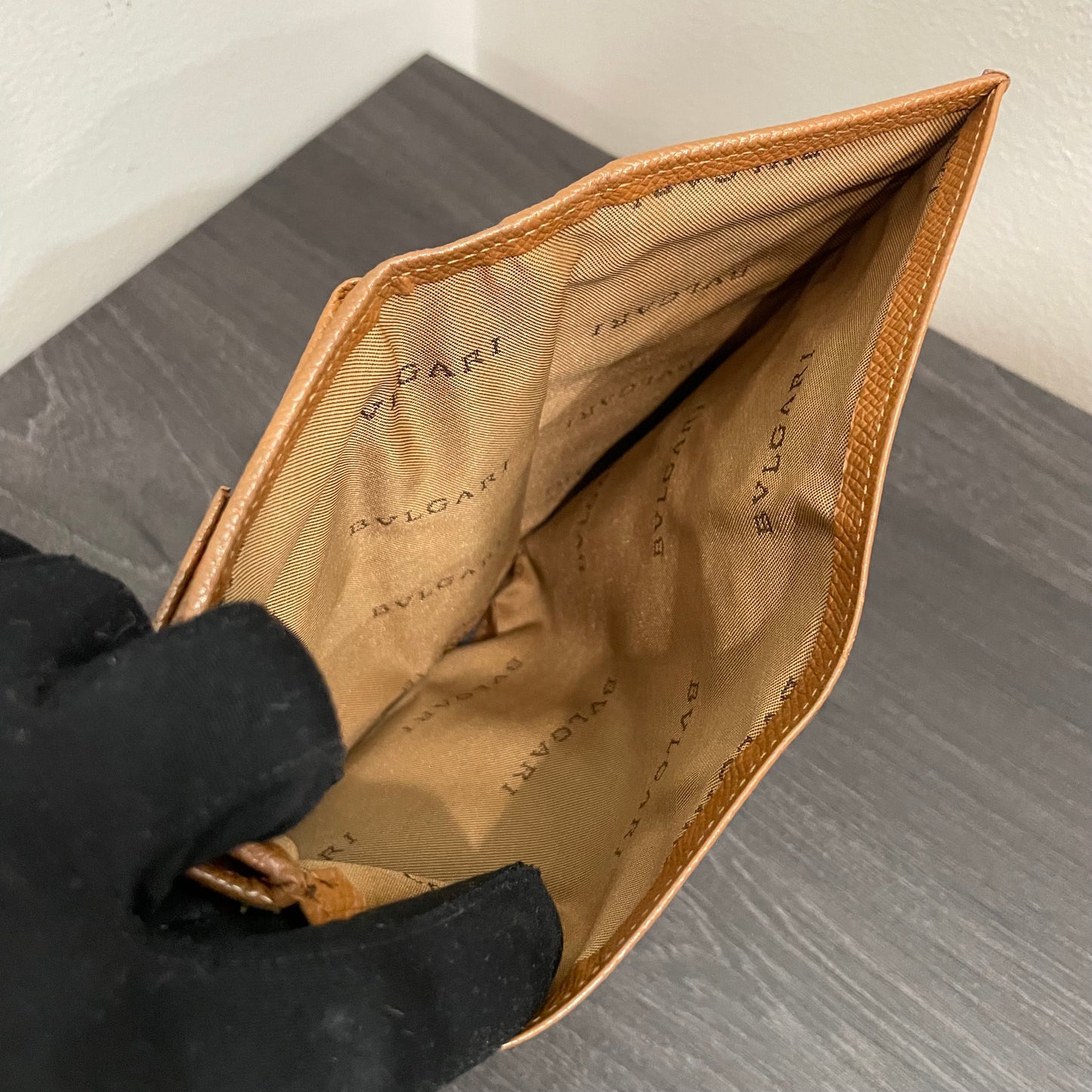 BVLGARI Brown Leather Wallet