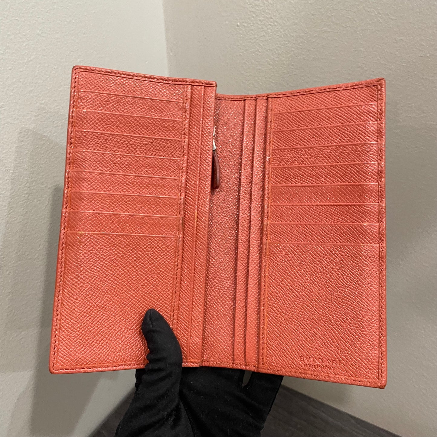 BVLGARI Coral Leather Wallet