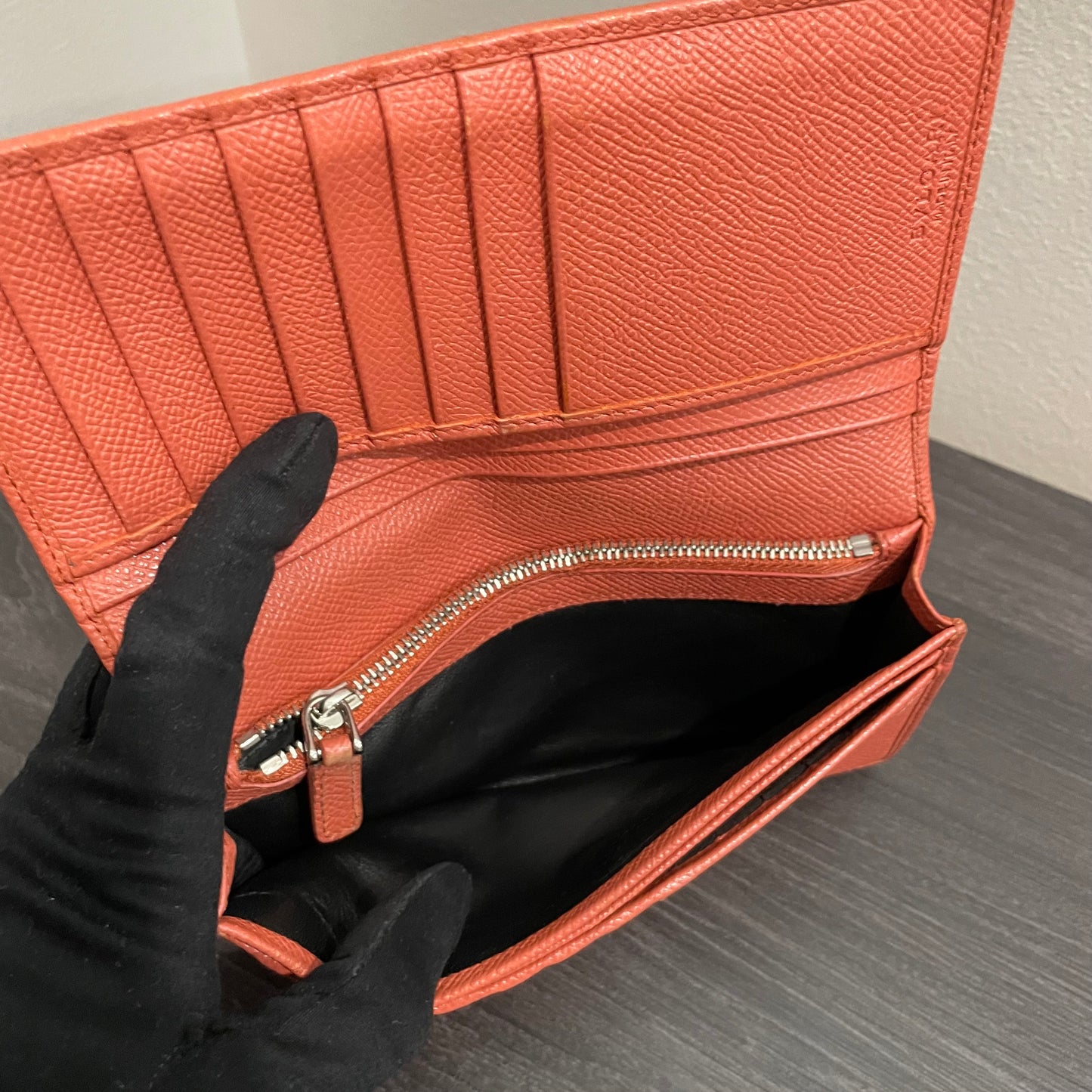 BVLGARI Coral Leather Wallet
