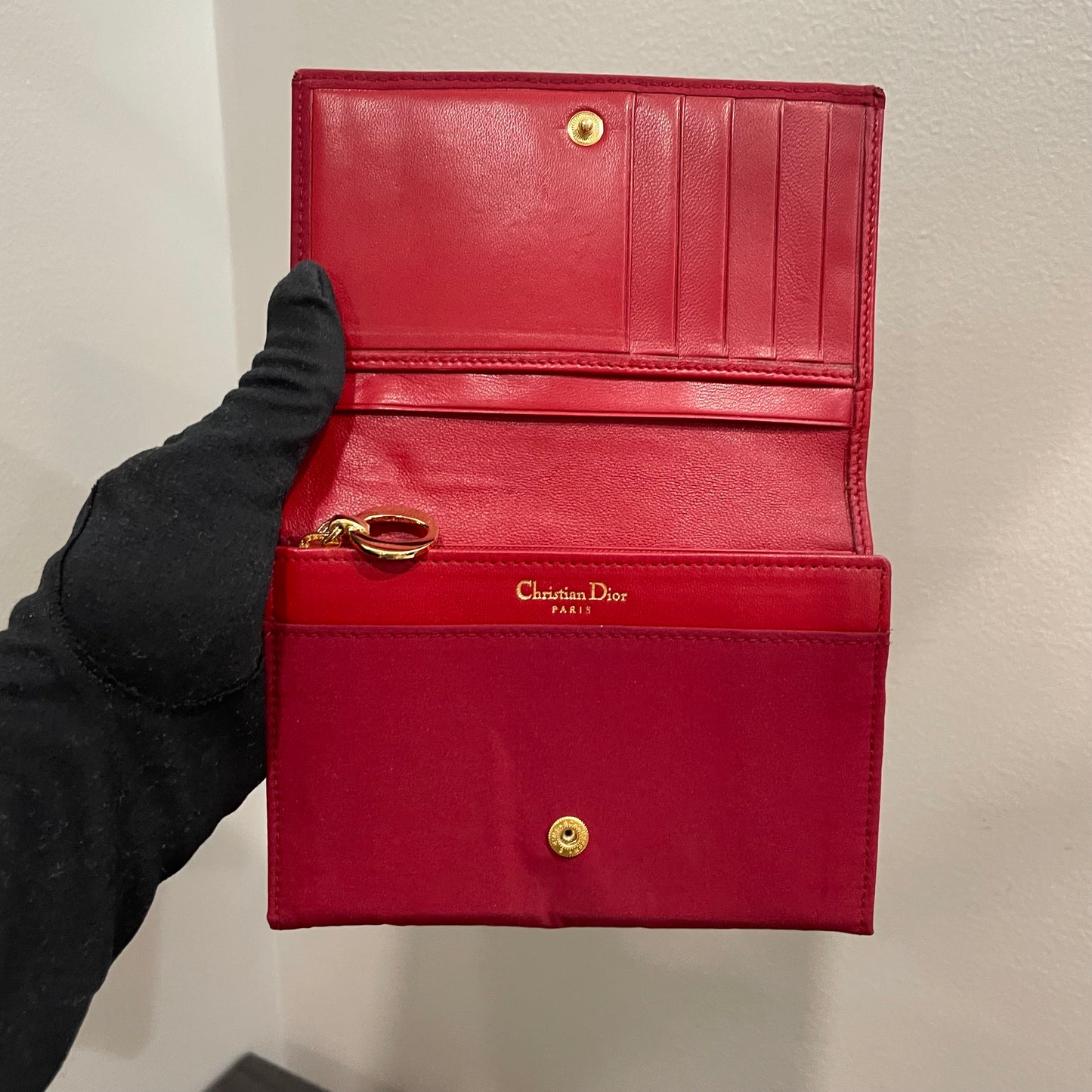 CHRISTIAN DIOR Red Quilted Wallet