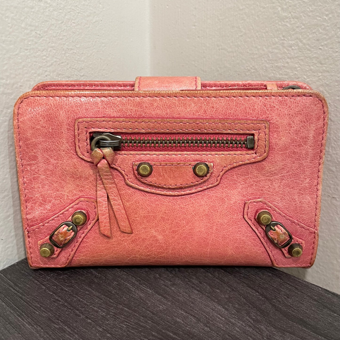 BALENCIAGA Coral Leather Wallet