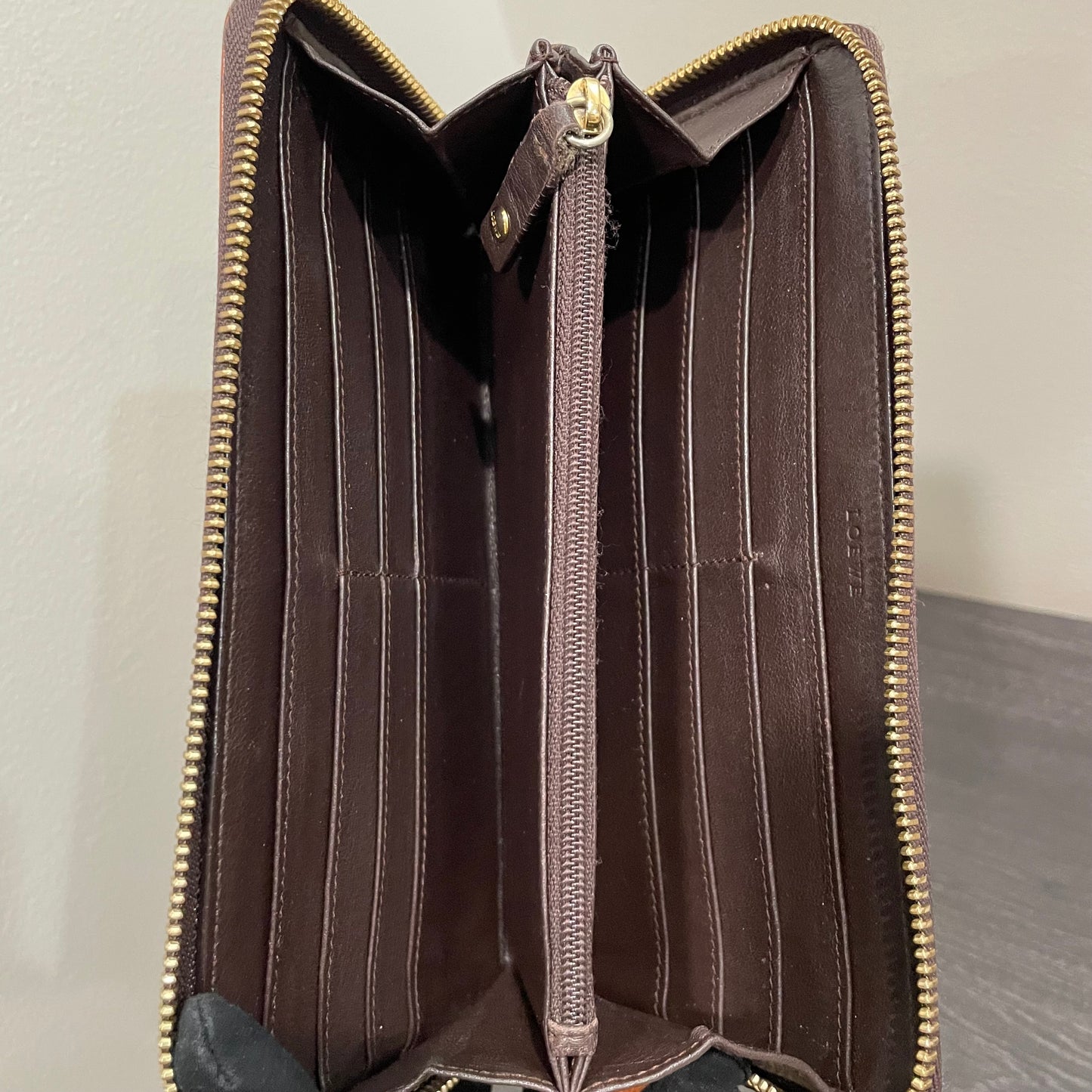 LOEWE Brown Leather Large Zippy Wallet