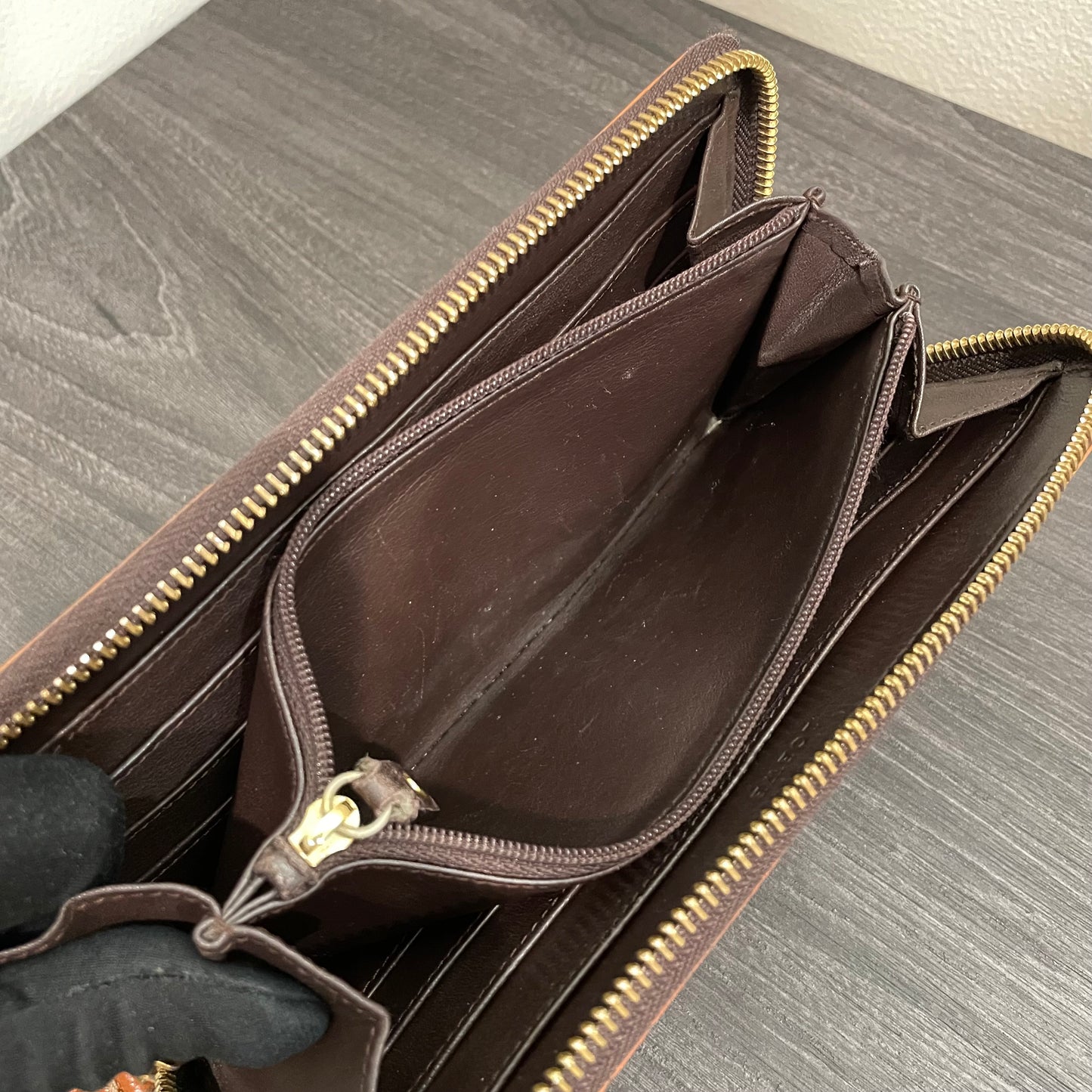 LOEWE Brown Leather Large Zippy Wallet