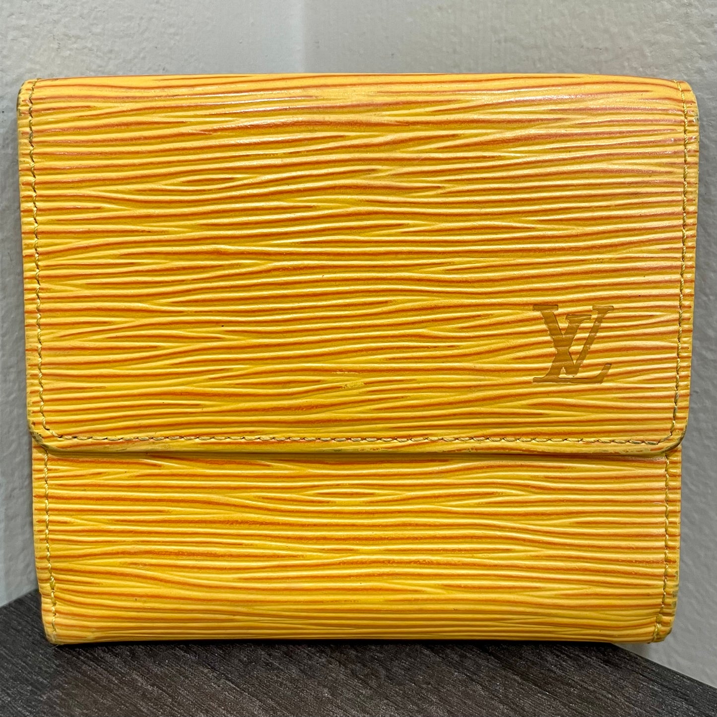 LOUIS VUITTON Yellow Epi Leather Compact Wallet