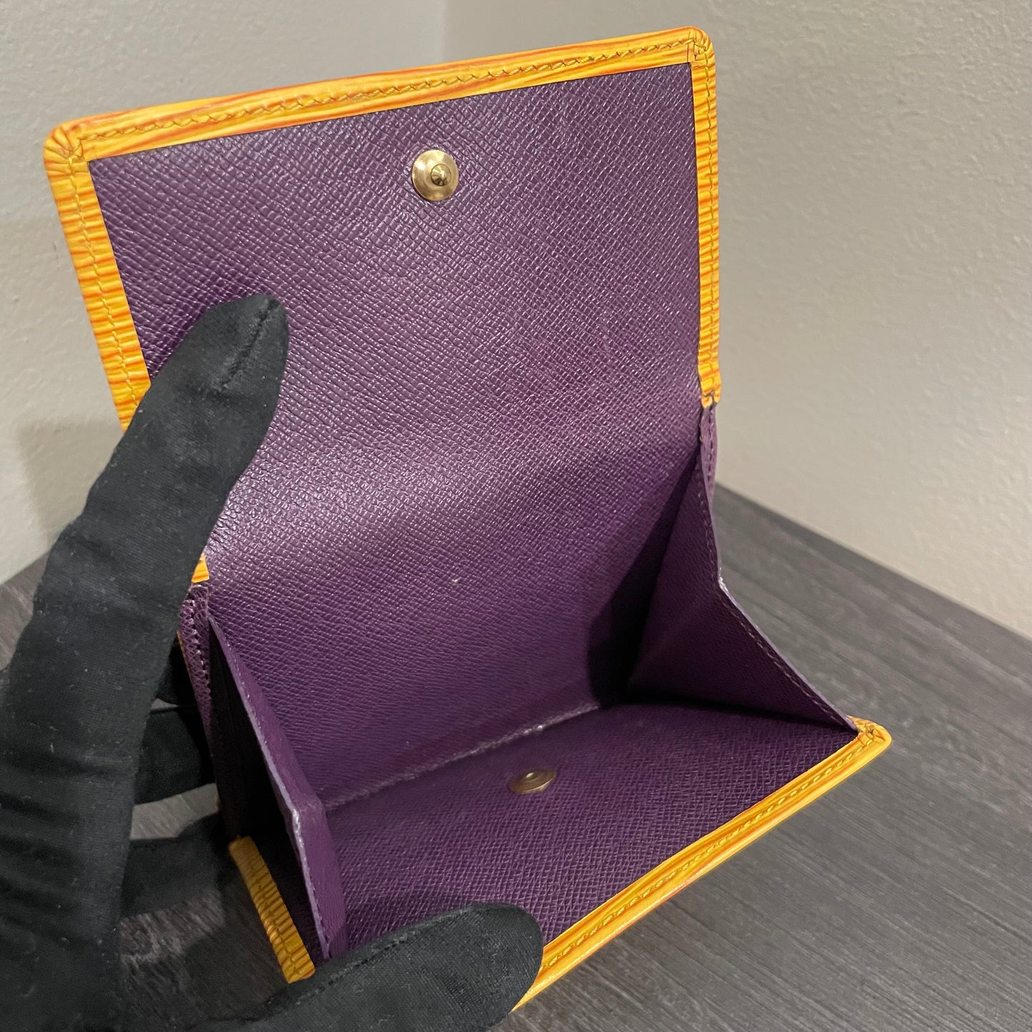 LOUIS VUITTON Yellow Epi Leather Compact Wallet
