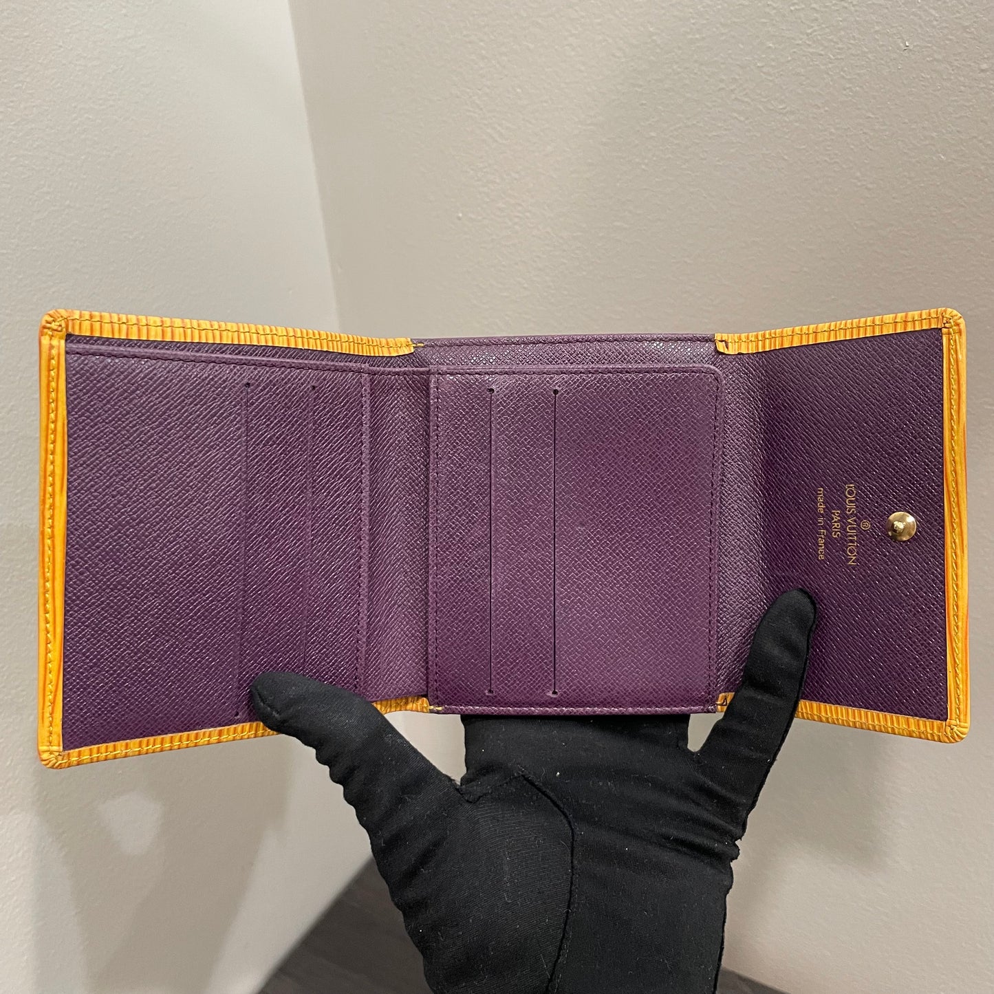 LOUIS VUITTON Yellow Epi Leather Compact Wallet