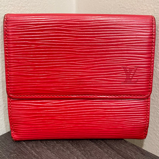 LOUIS VUITTON Red Epi Leather Compact Wallet