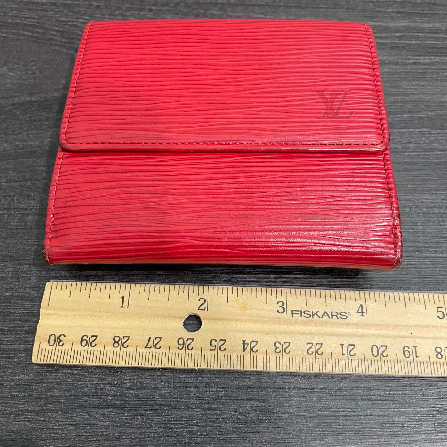 LOUIS VUITTON Red Epi Leather Compact Wallet