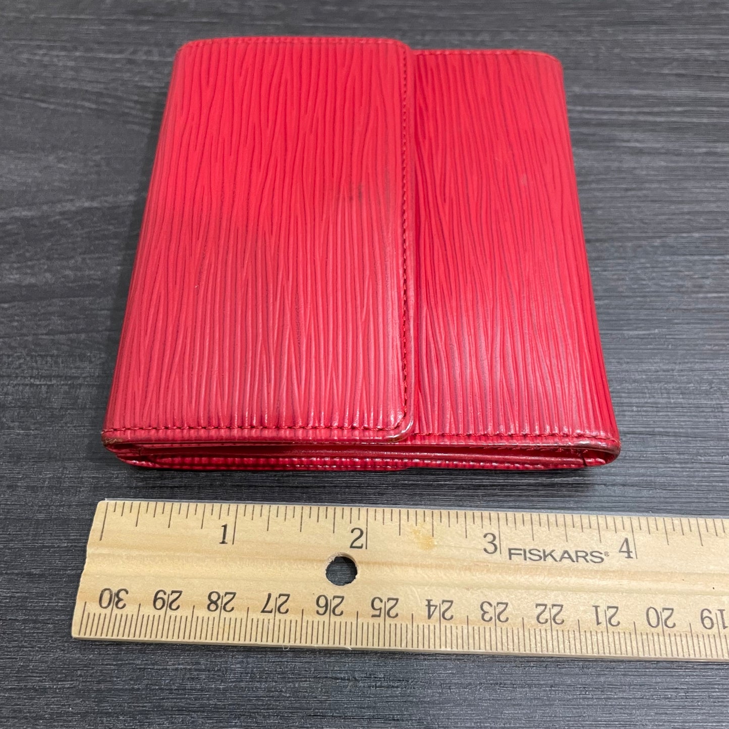 LOUIS VUITTON Red Epi Leather Compact Wallet