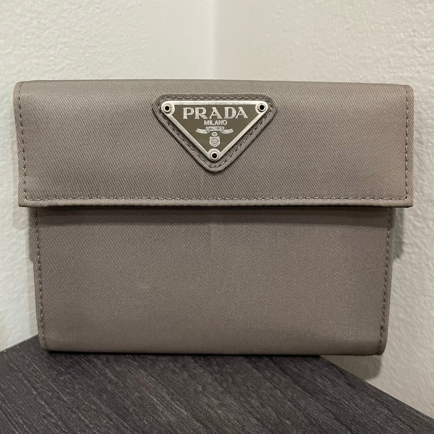 PRADA Gray Compact Wallet