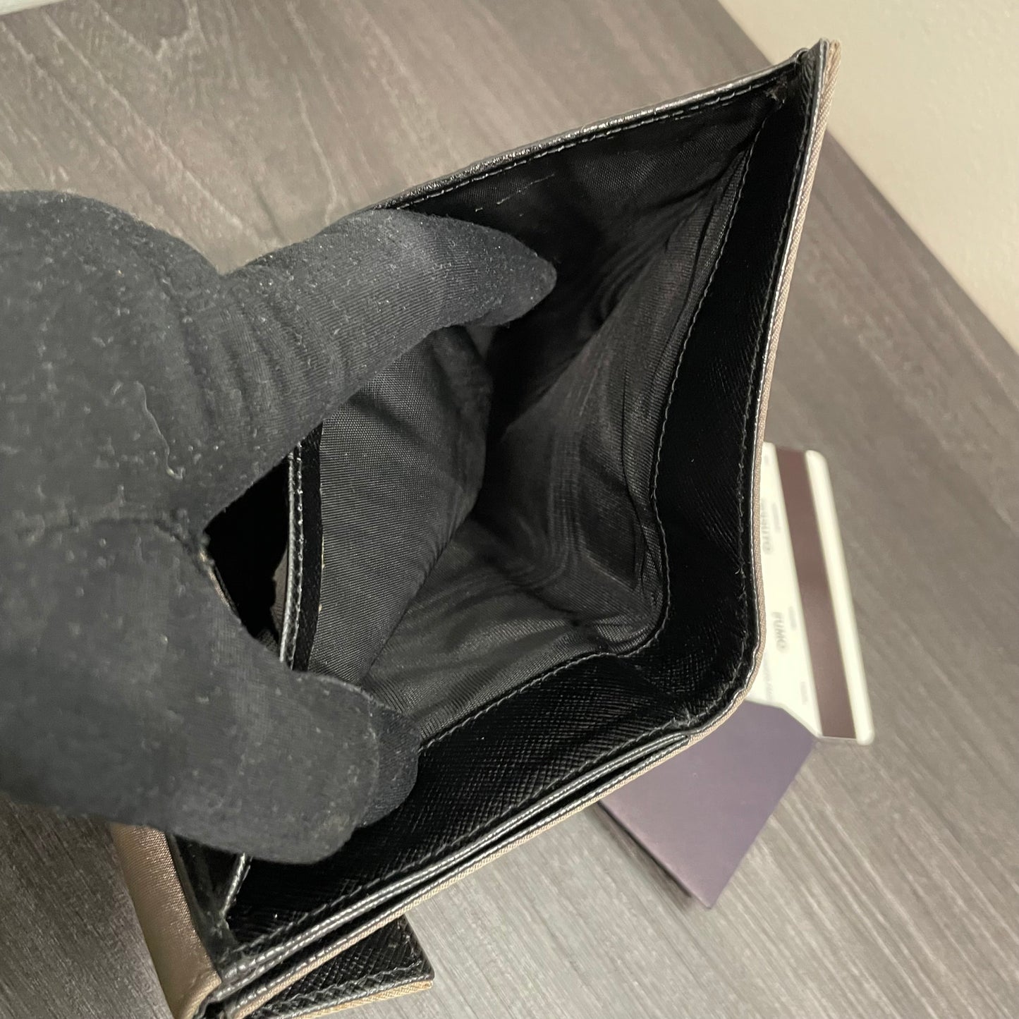 PRADA Gray Compact Wallet