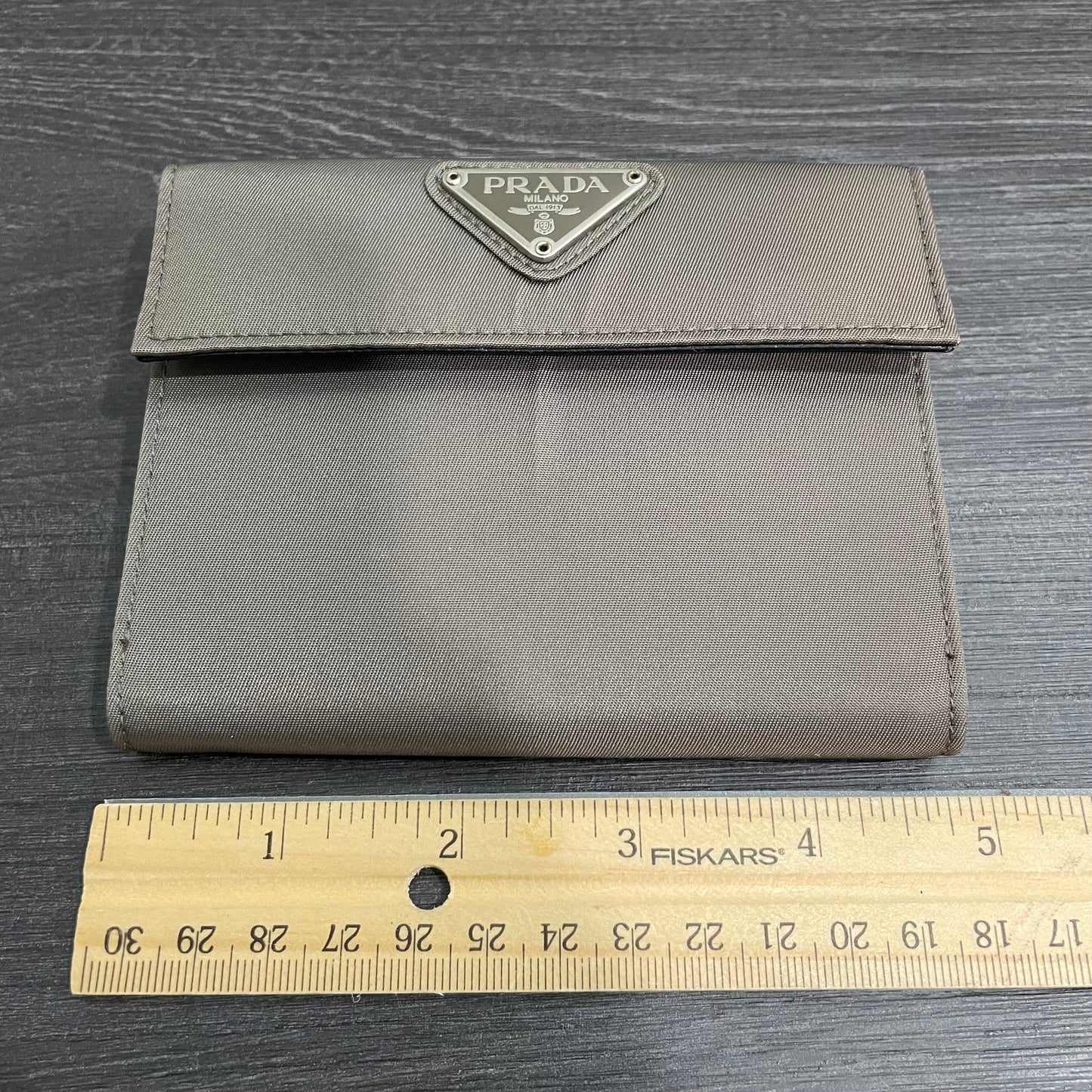 PRADA Gray Compact Wallet