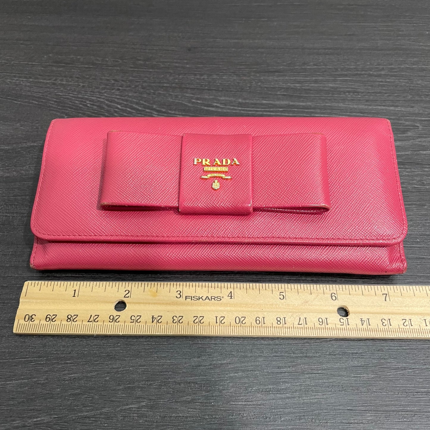 PRADA Pink Leather Long Wallet