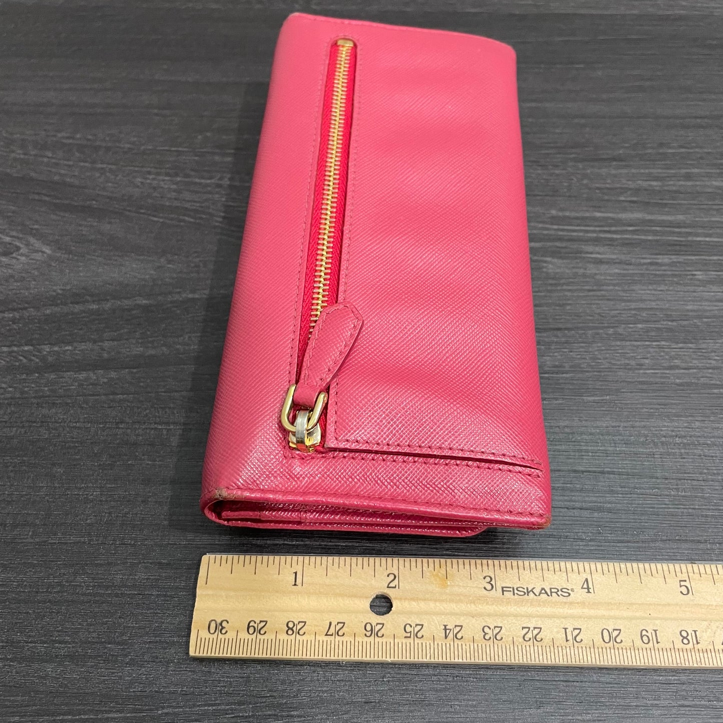 PRADA Pink Leather Long Wallet