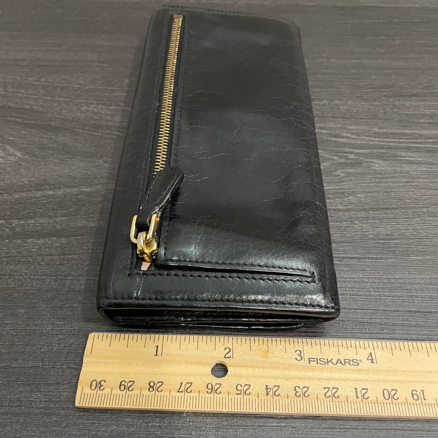 PRADA Black Leather Long Wallet