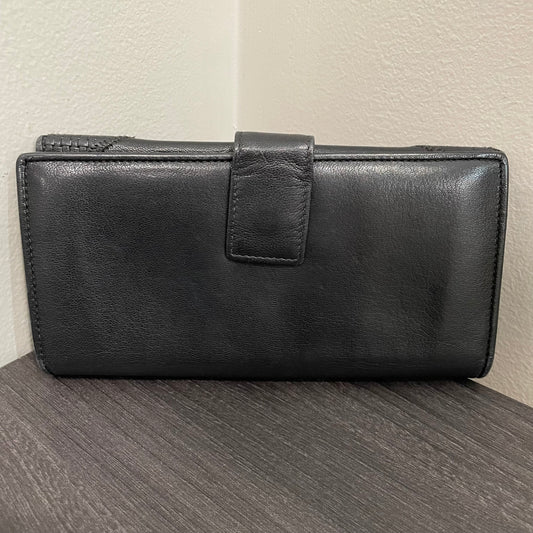 YVES SAINT LAURENT Black Leather Long Wallet
