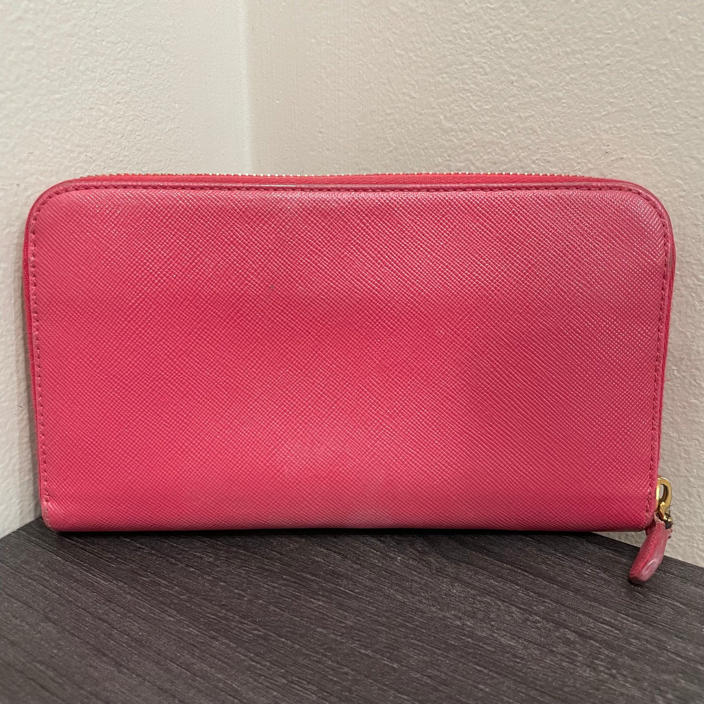 PRADA Pink Leather Zippy Wallet