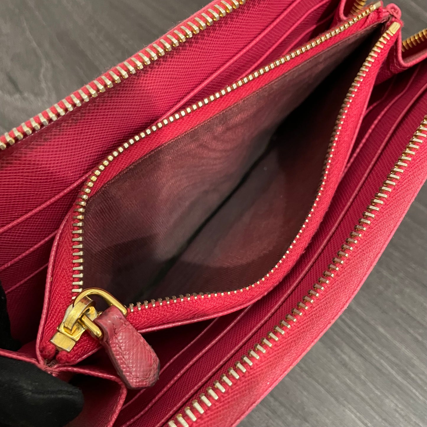 PRADA Pink Leather Zippy Wallet