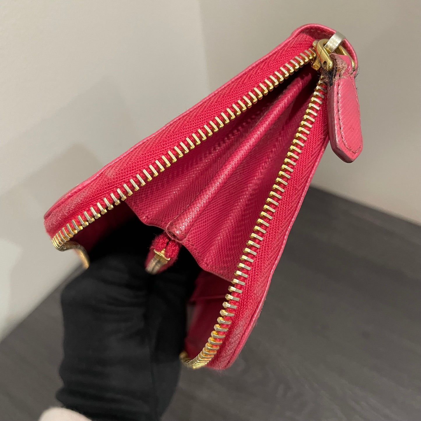 PRADA Pink Leather Zippy Wallet