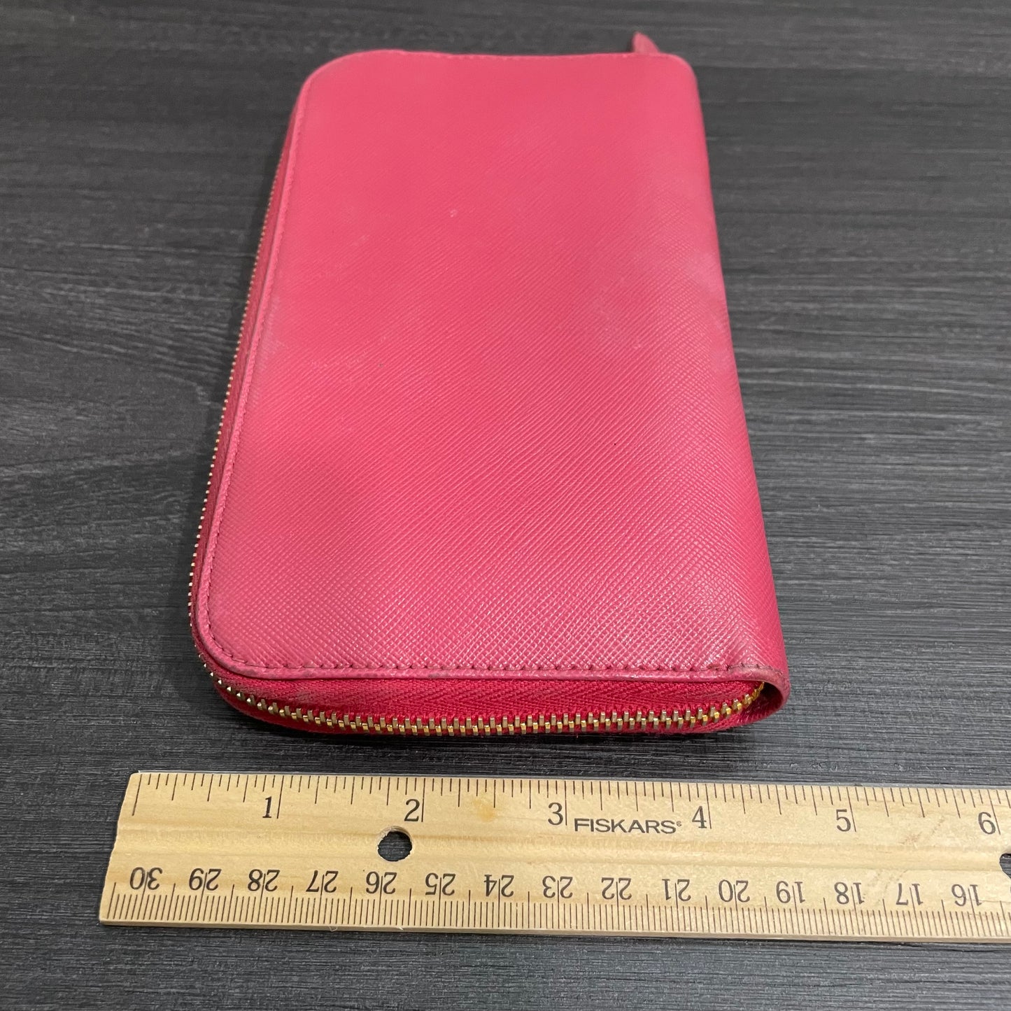 PRADA Pink Leather Zippy Wallet