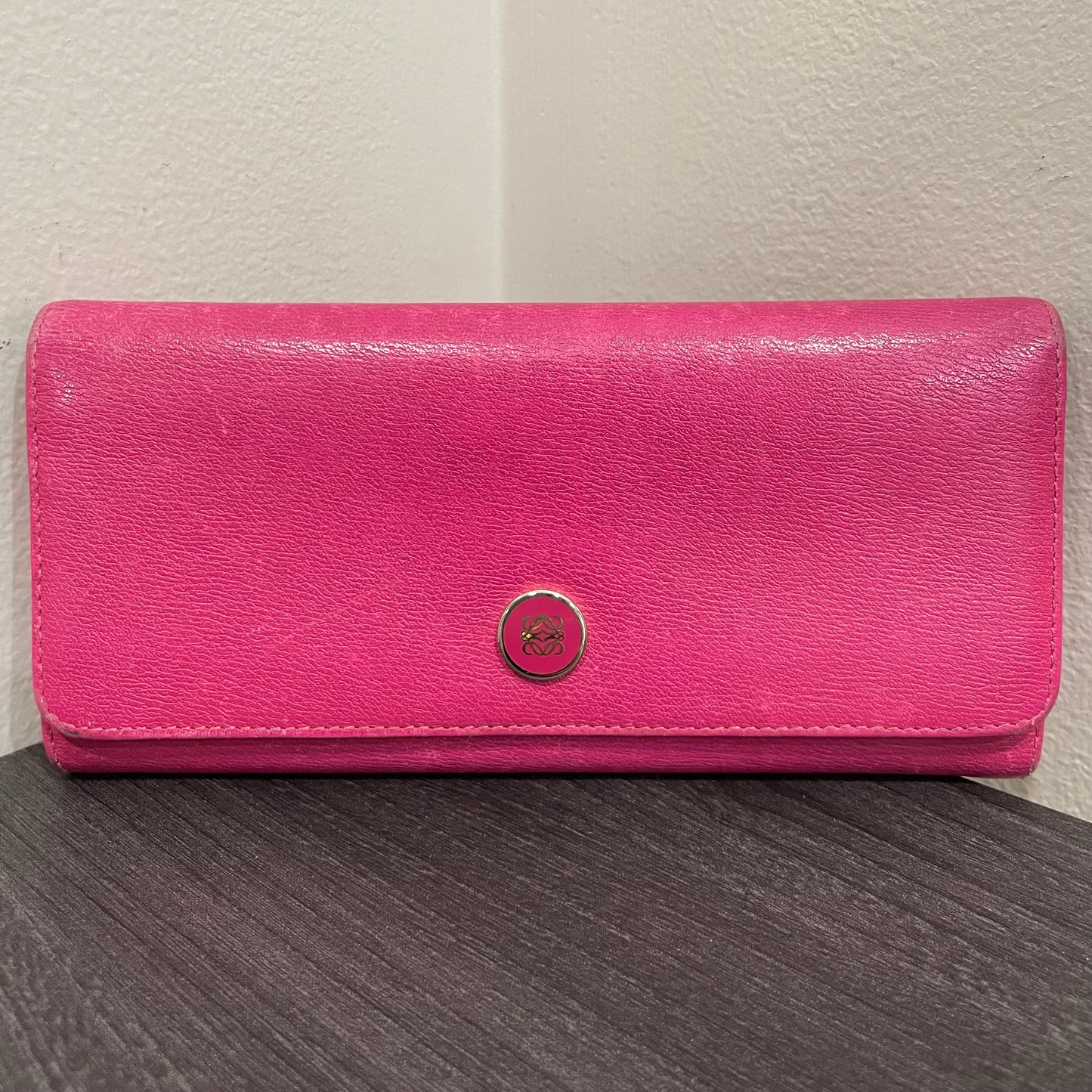LOEWE Pink Leather Long Wallet