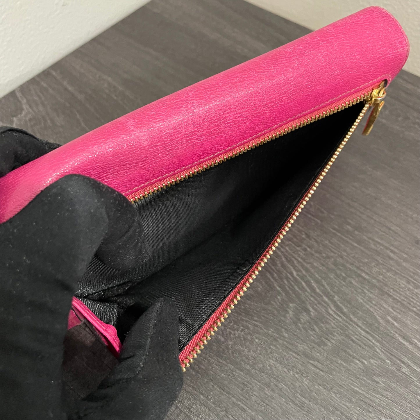 LOEWE Pink Leather Long Wallet