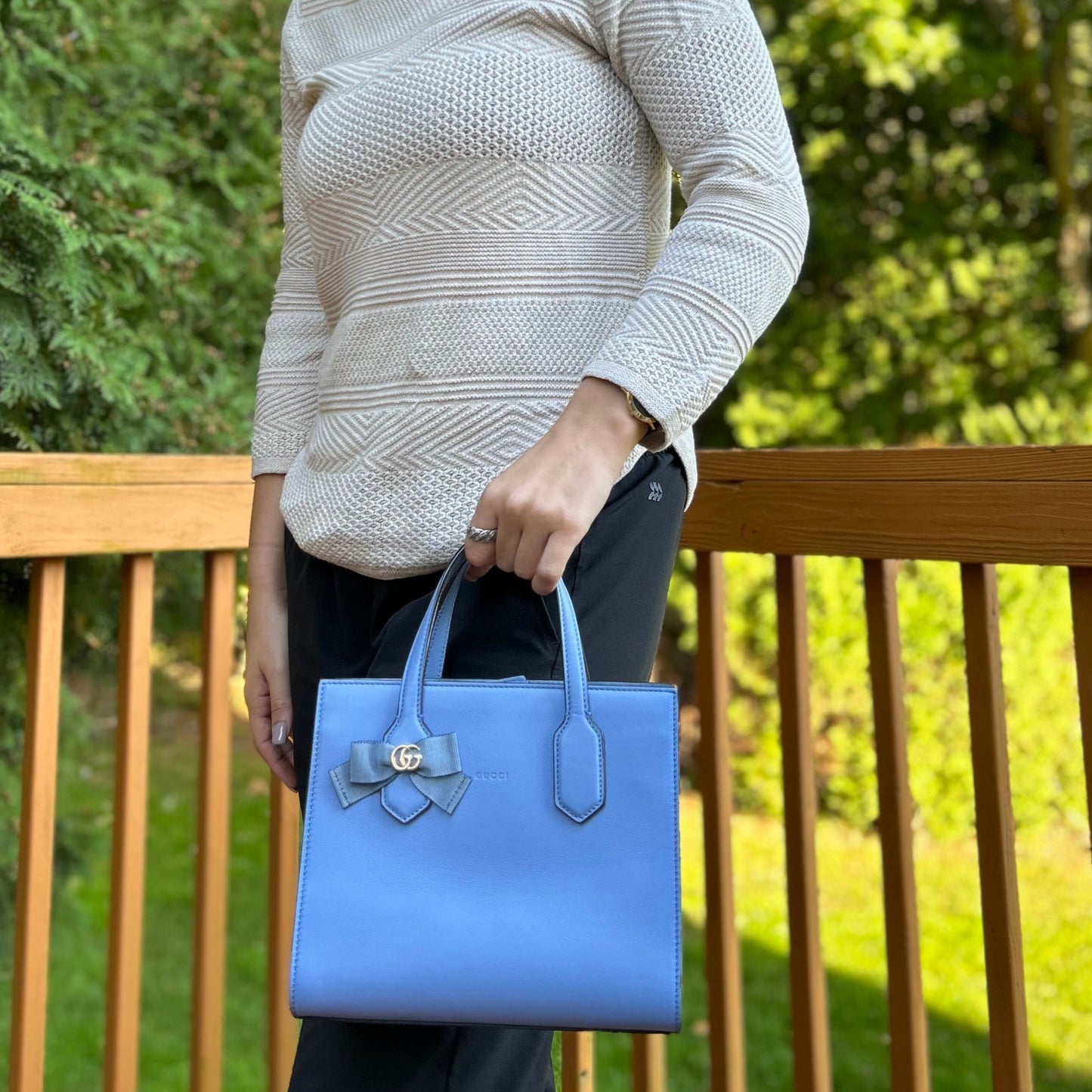 GUCCI Small GG Ribbon Tote EXCLUSIVELY RARE