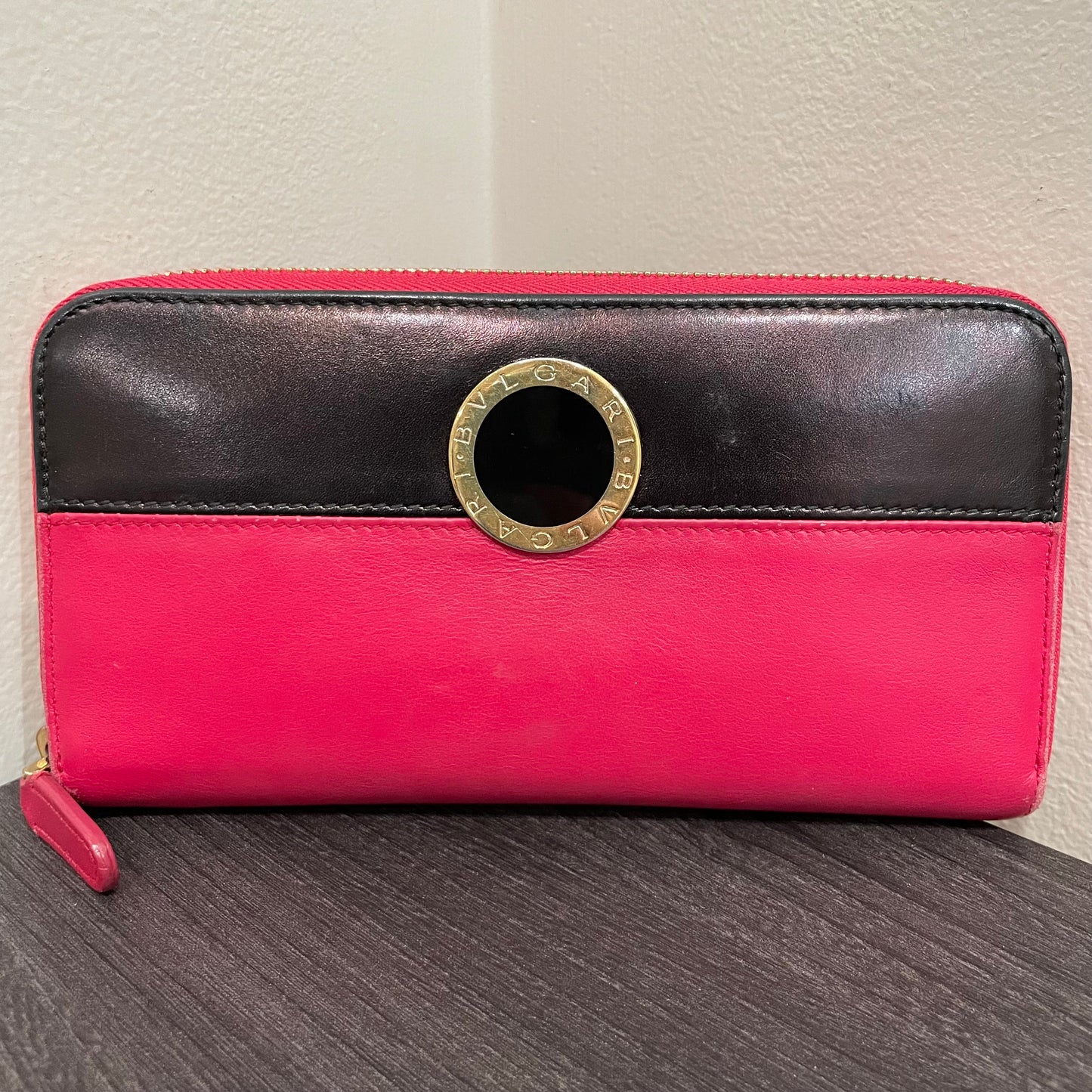BVLGARI Leather Long Zippy Wallet