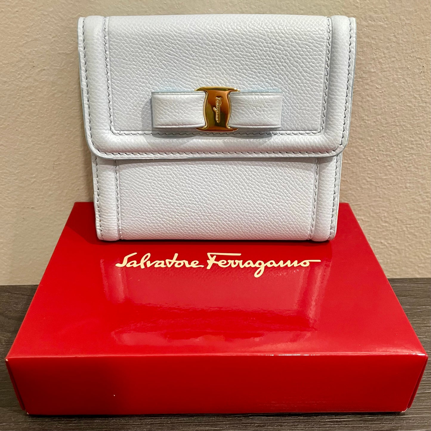 SALVATORE FERRAGAMO Leather Wallet with Box