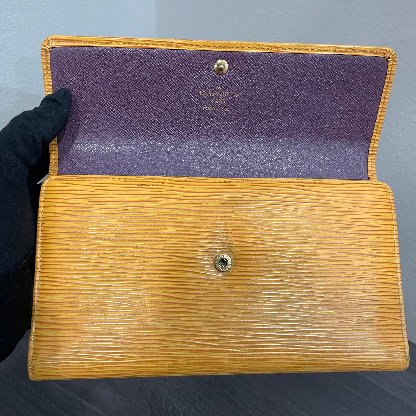 LOUIS VUITTON Yellow Epi Leather Long Wallet