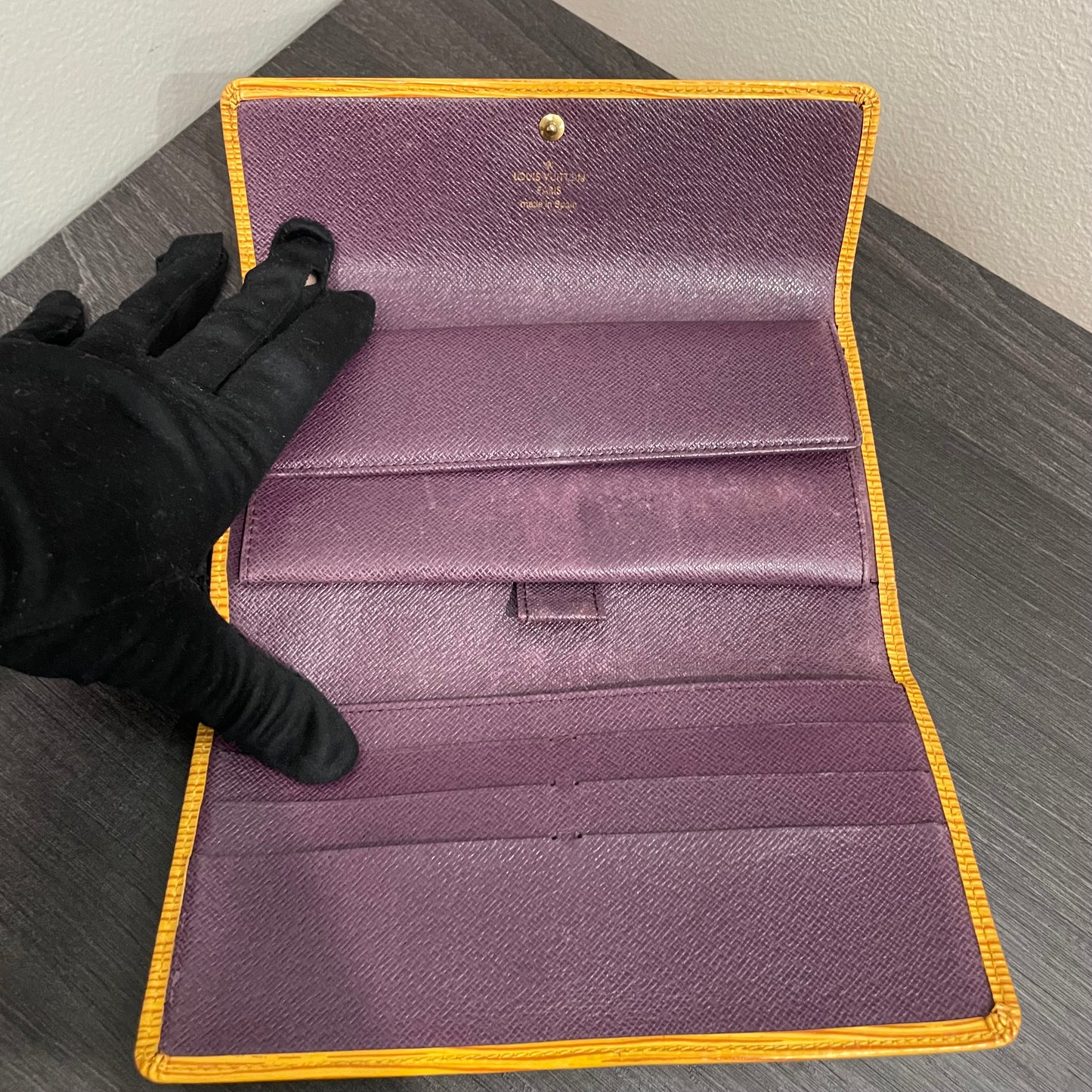 LOUIS VUITTON Yellow Epi Leather Long Wallet