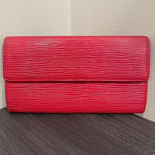 LOUIS VUITTON Red Epi Leather Long Wallet