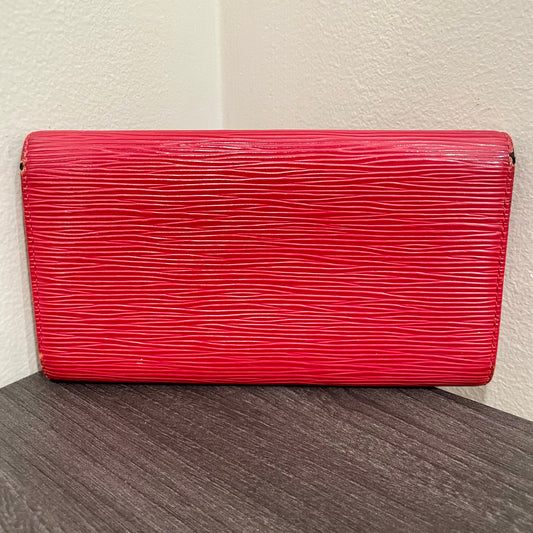 LOUIS VUITTON Red Epi Leather Long Wallet