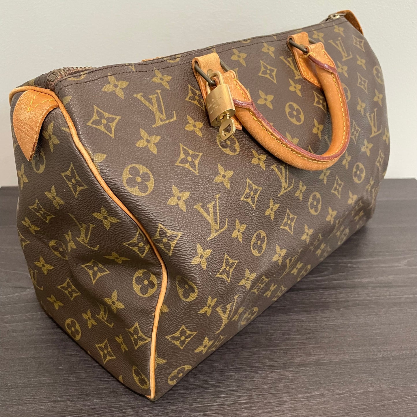 SOLD! Louis Vuitton Monogram Speedy 35 with Lock & Key
