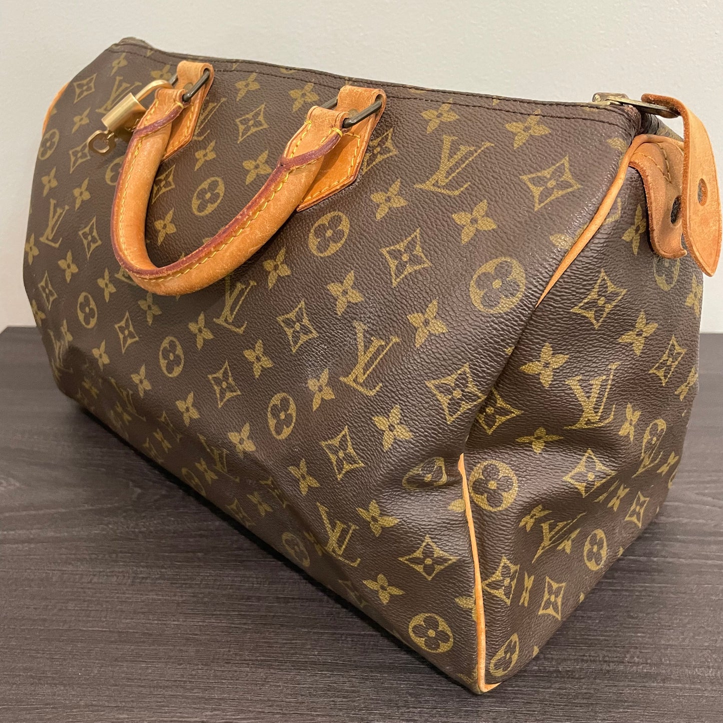 SOLD! Louis Vuitton Monogram Speedy 35 with Lock & Key