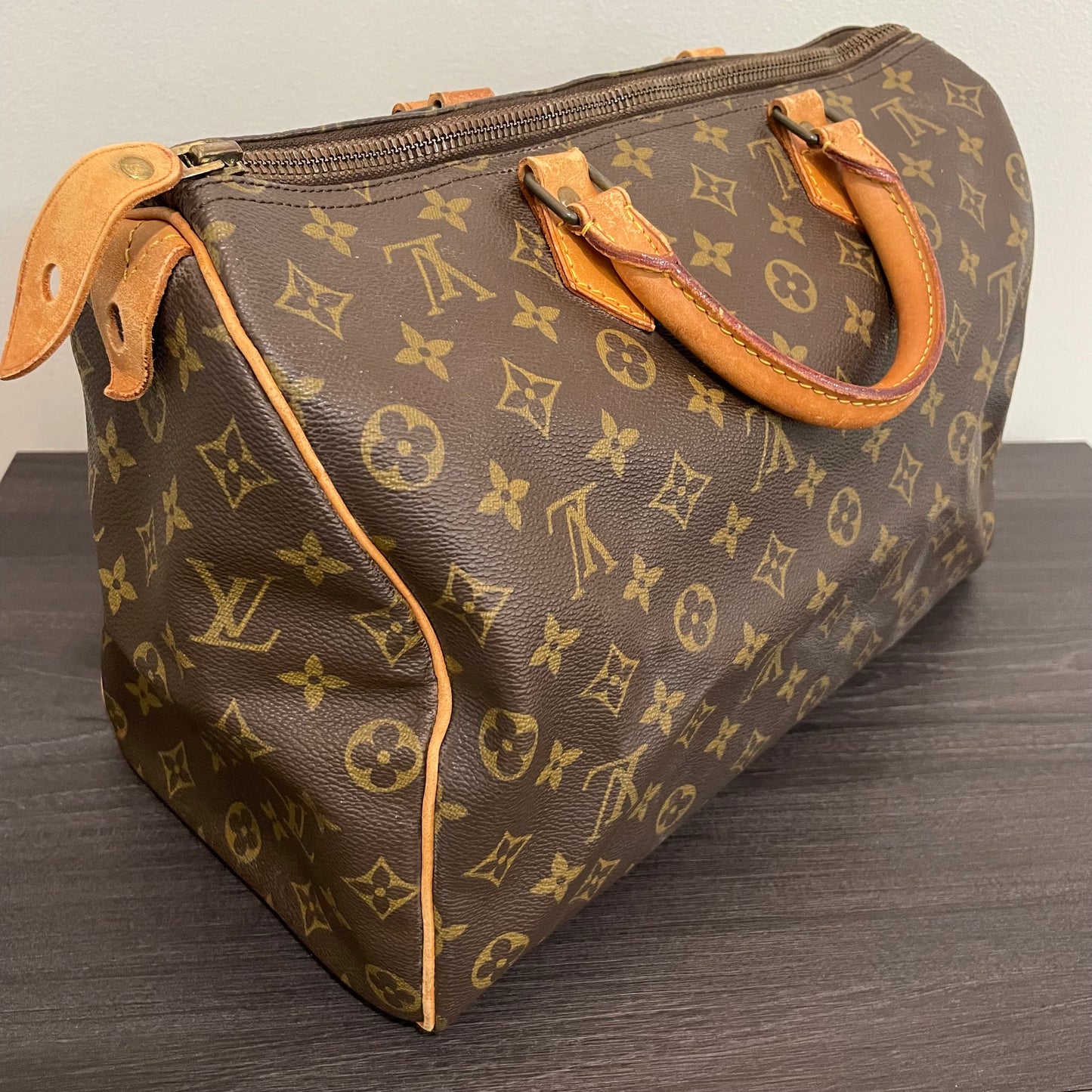 SOLD! Louis Vuitton Monogram Speedy 35 with Lock & Key