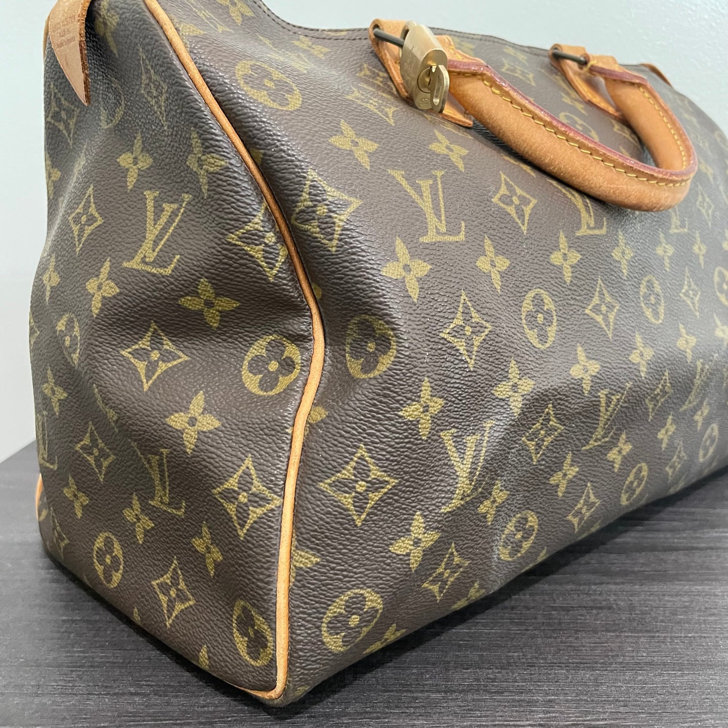 SOLD! Louis Vuitton Monogram Speedy 35 with Lock & Key